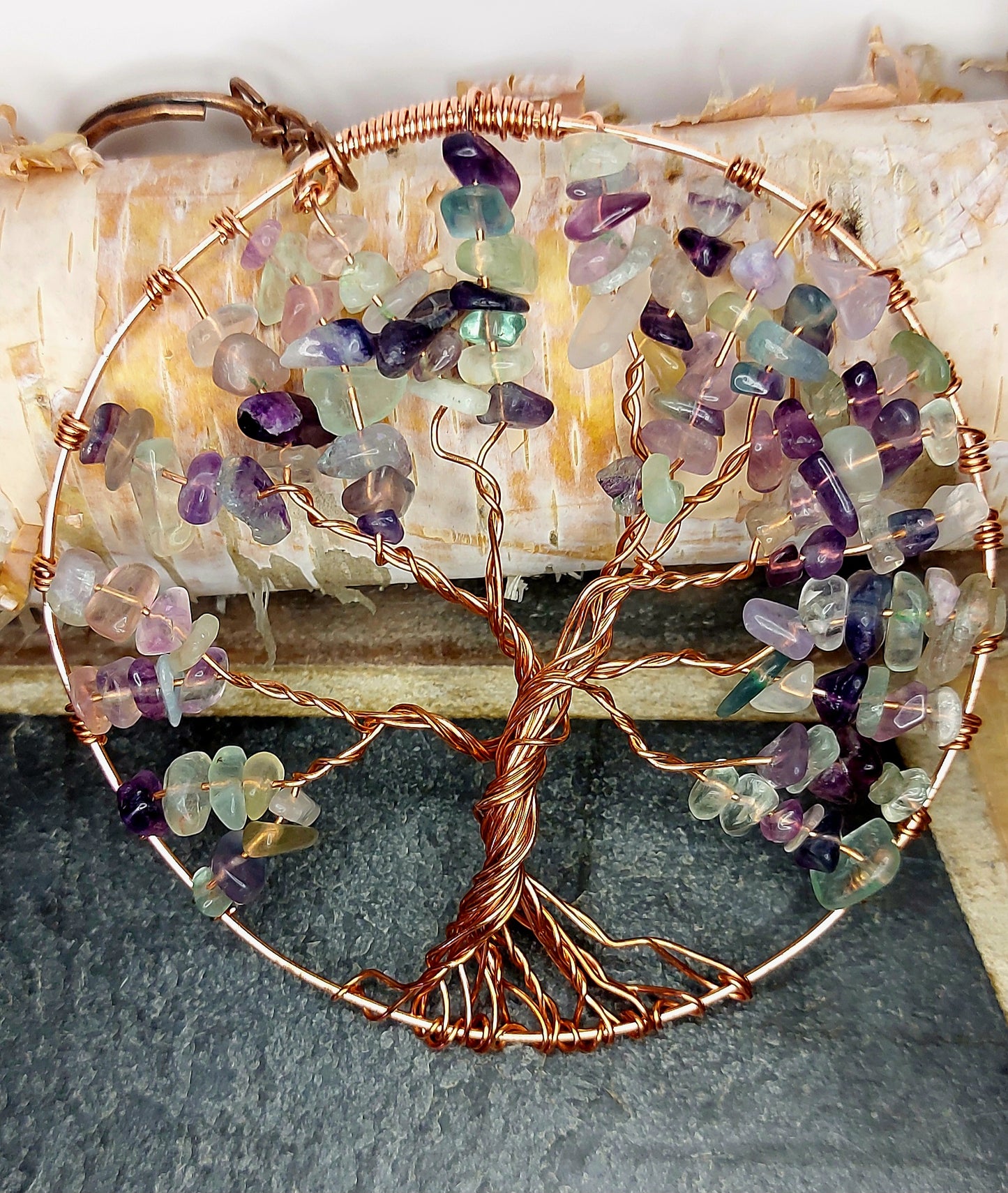 Large Copper Wire Tree of Life Suncatcher