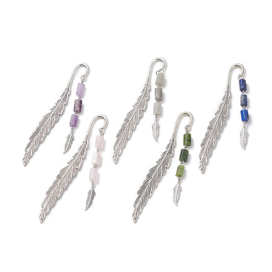 Feather and Semi Precious Gemstones Bookmark/Hairpin
