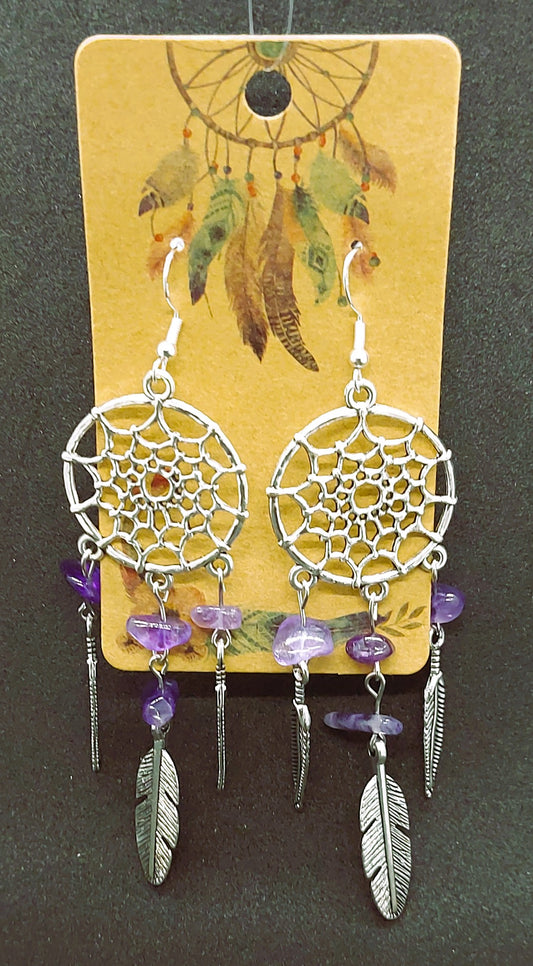 Dreamcatcher Earrings with Sterling Silver Ear Hooks