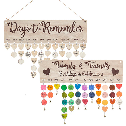 Rustic Wooden Wall Hanging Brirthday Tracker