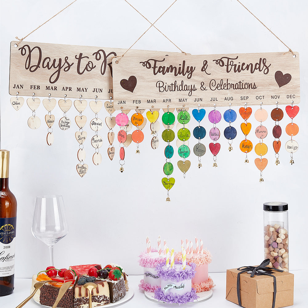 Rustic Wooden Wall Hanging Brirthday Tracker