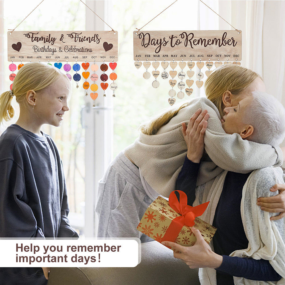 Rustic Wooden Wall Hanging Brirthday Tracker