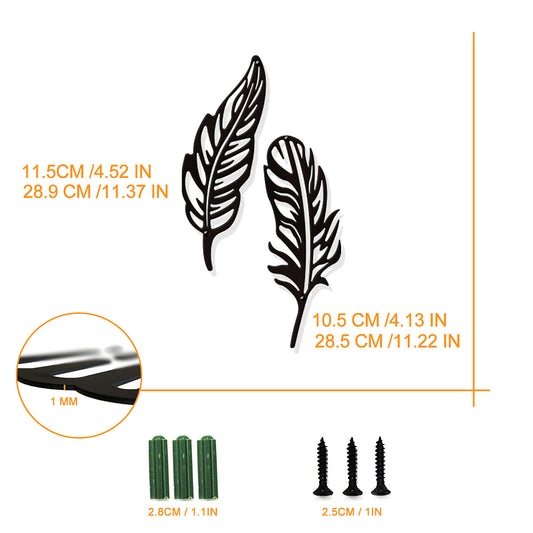 Metal Feather Wall Art set
