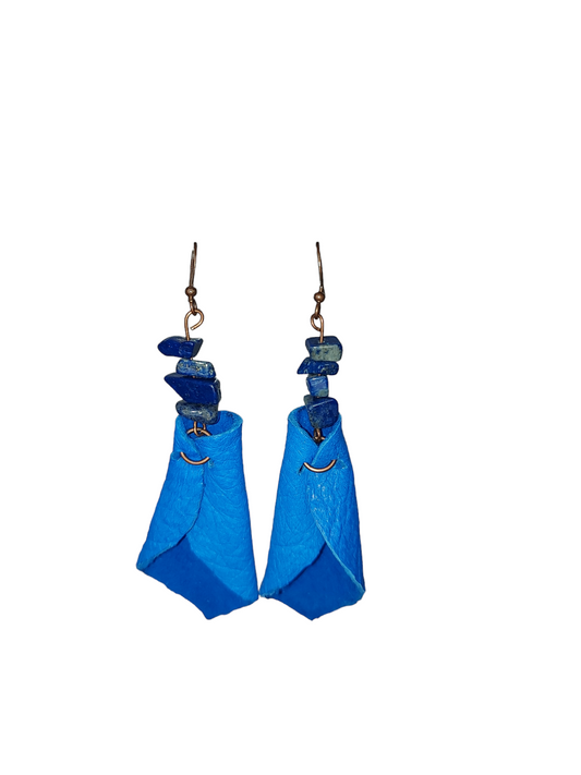 Moose/Deer Leather Copper Earrings