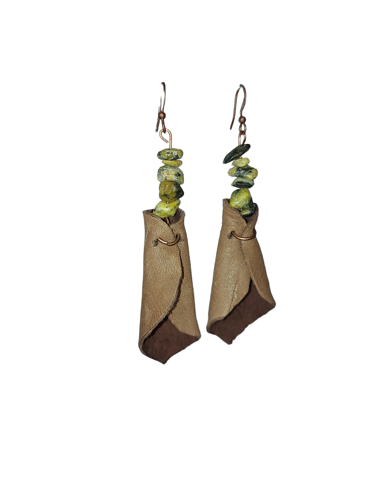 Moose/Deer Leather Copper Earrings