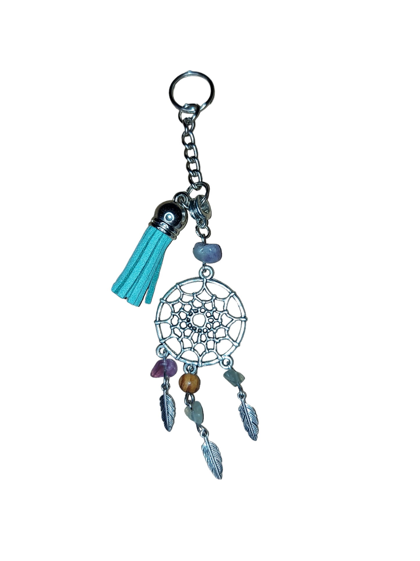 Dreamcatcher Keychain with Semiprecious Gemstones
