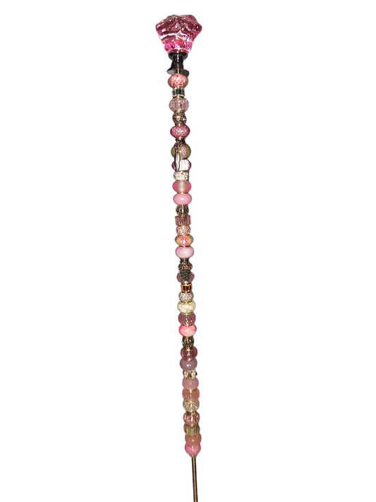 Garden Wands with Crystal 'Rose" Topper - 17 inch