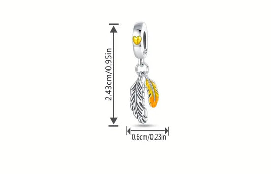 S925 Enamel Feather Necklace