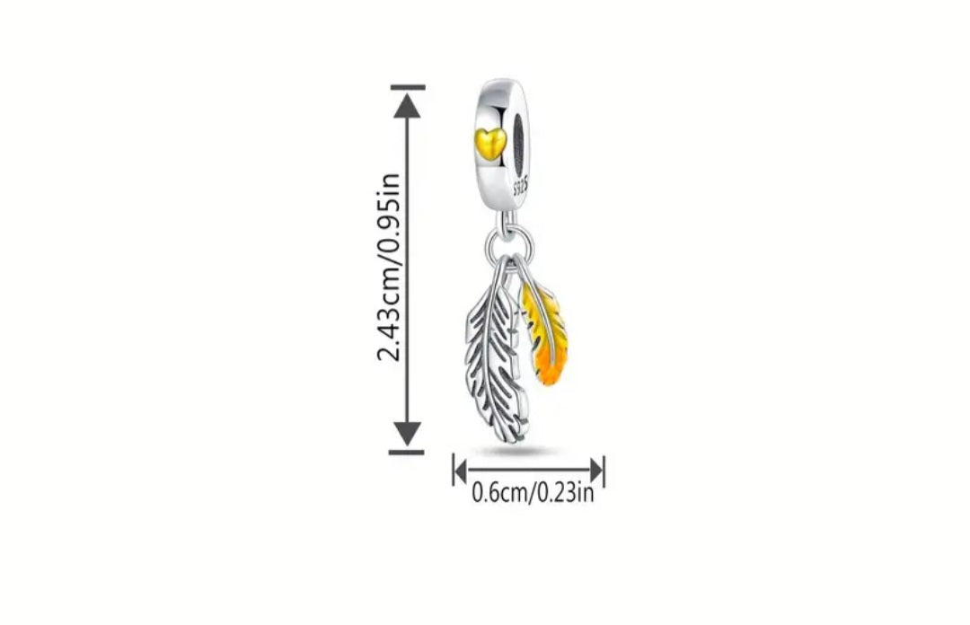 S925 Enamel Feather Necklace