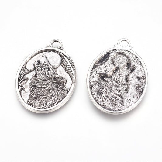 Tibetan Style Alloy Wolf Pendants set - 6 pcs