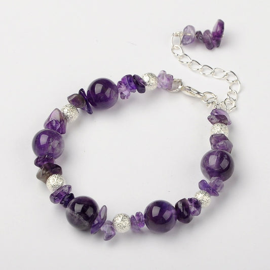 Amethyst Beads and Tibetan Alloy Beads Bracelet