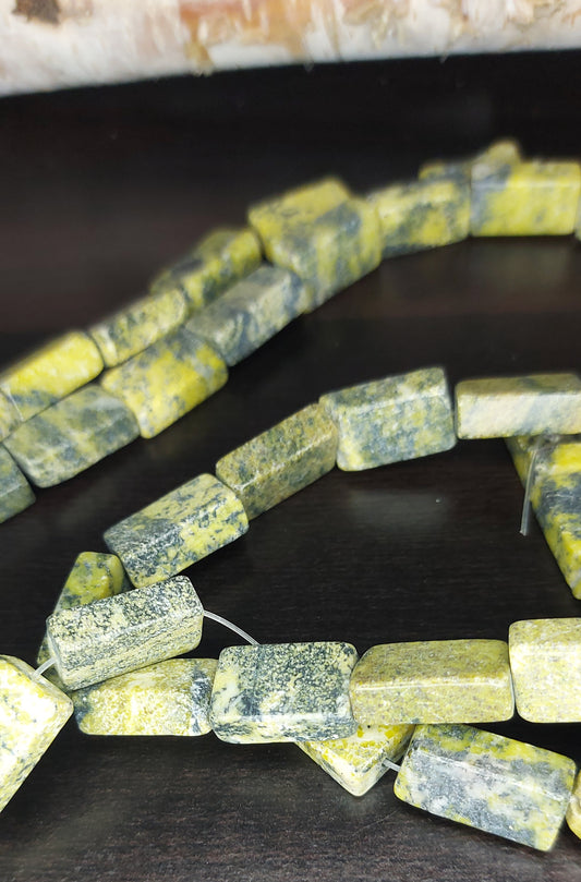 Beads - Yellow Turquoise - Flat Rectangle