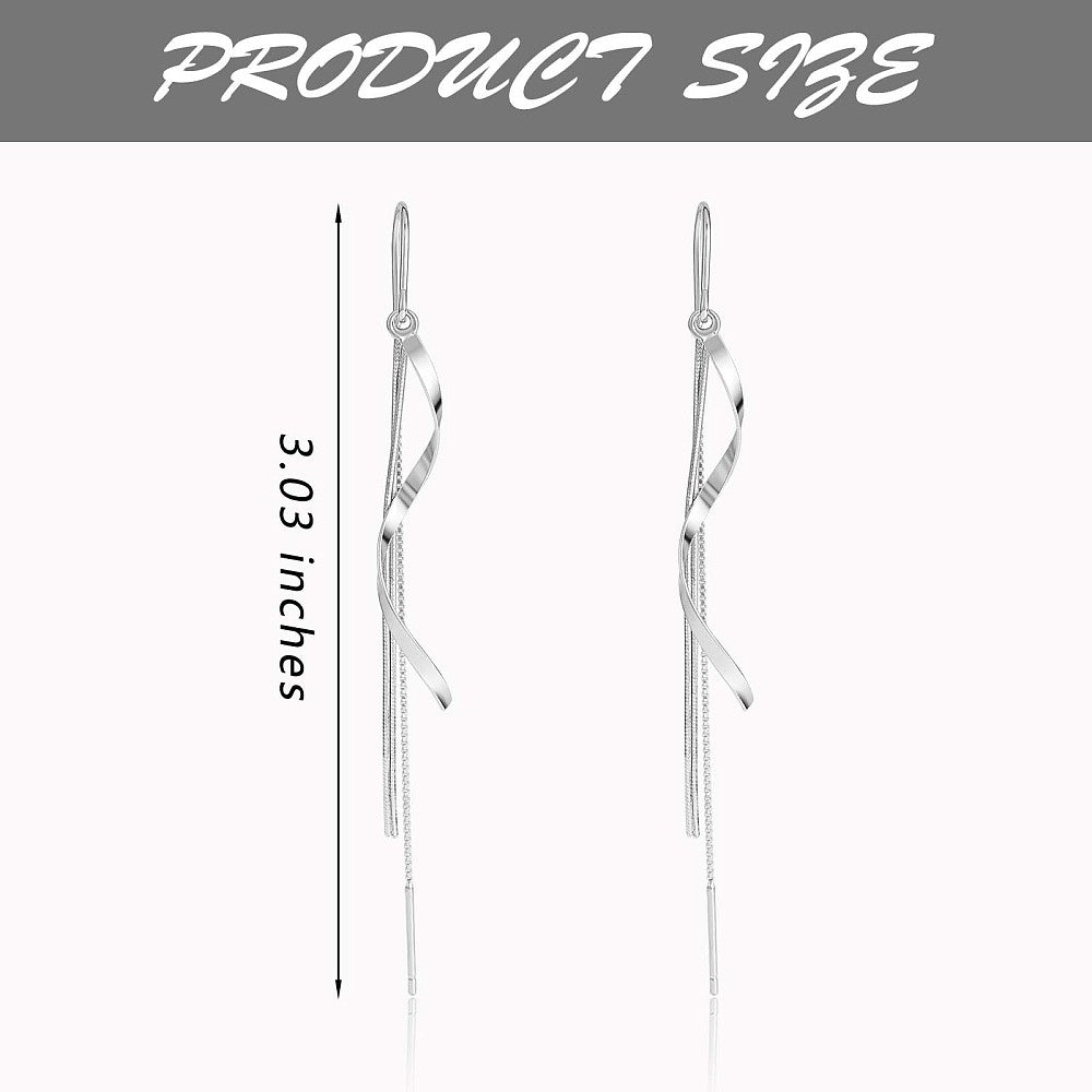 S925 Twist Dangle Earrings