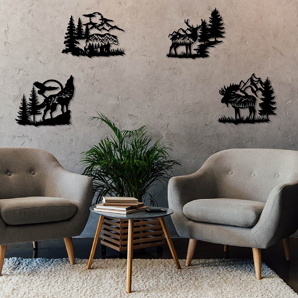 Wooden Wall Art - Forest Animals