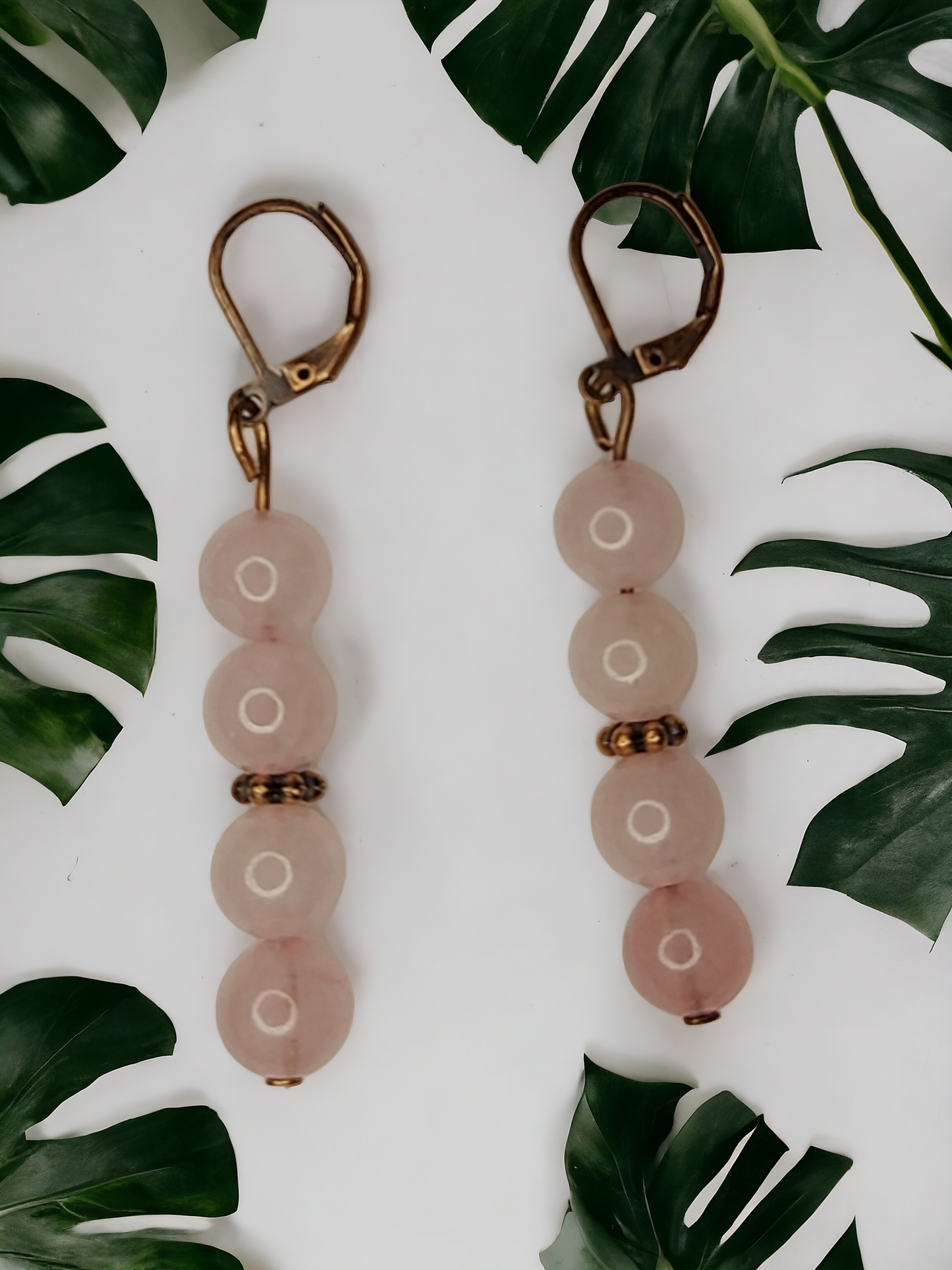 Copper and Semiprecious Gemstone Earrings