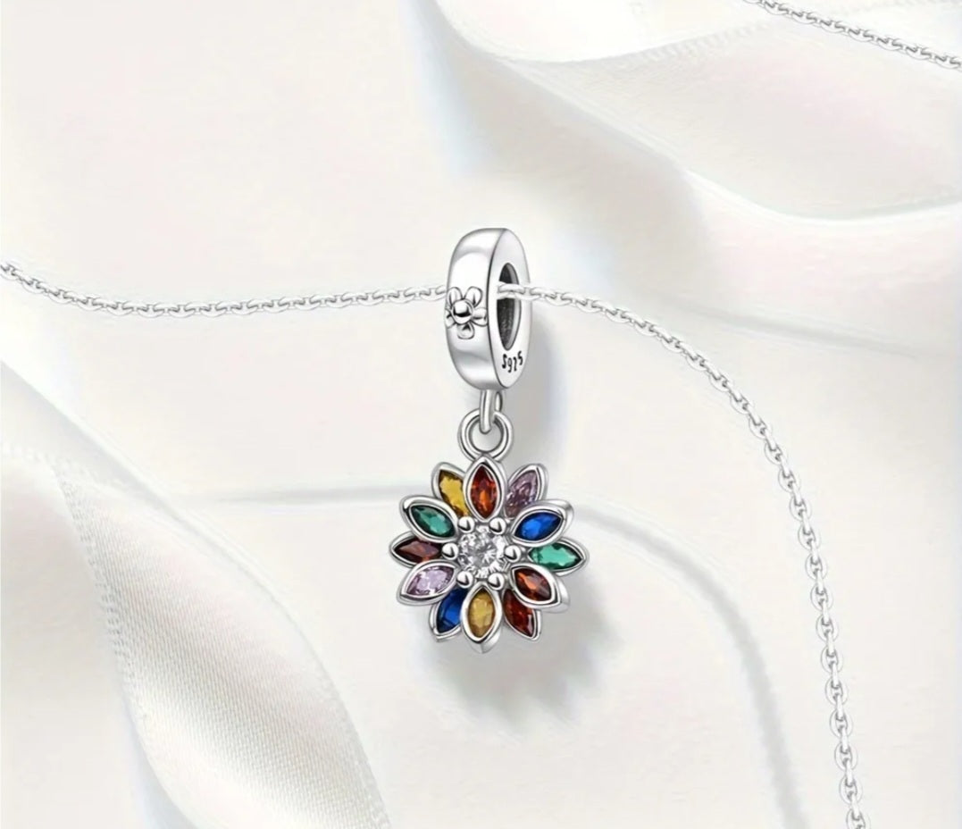 S925 Flower with Zirconia