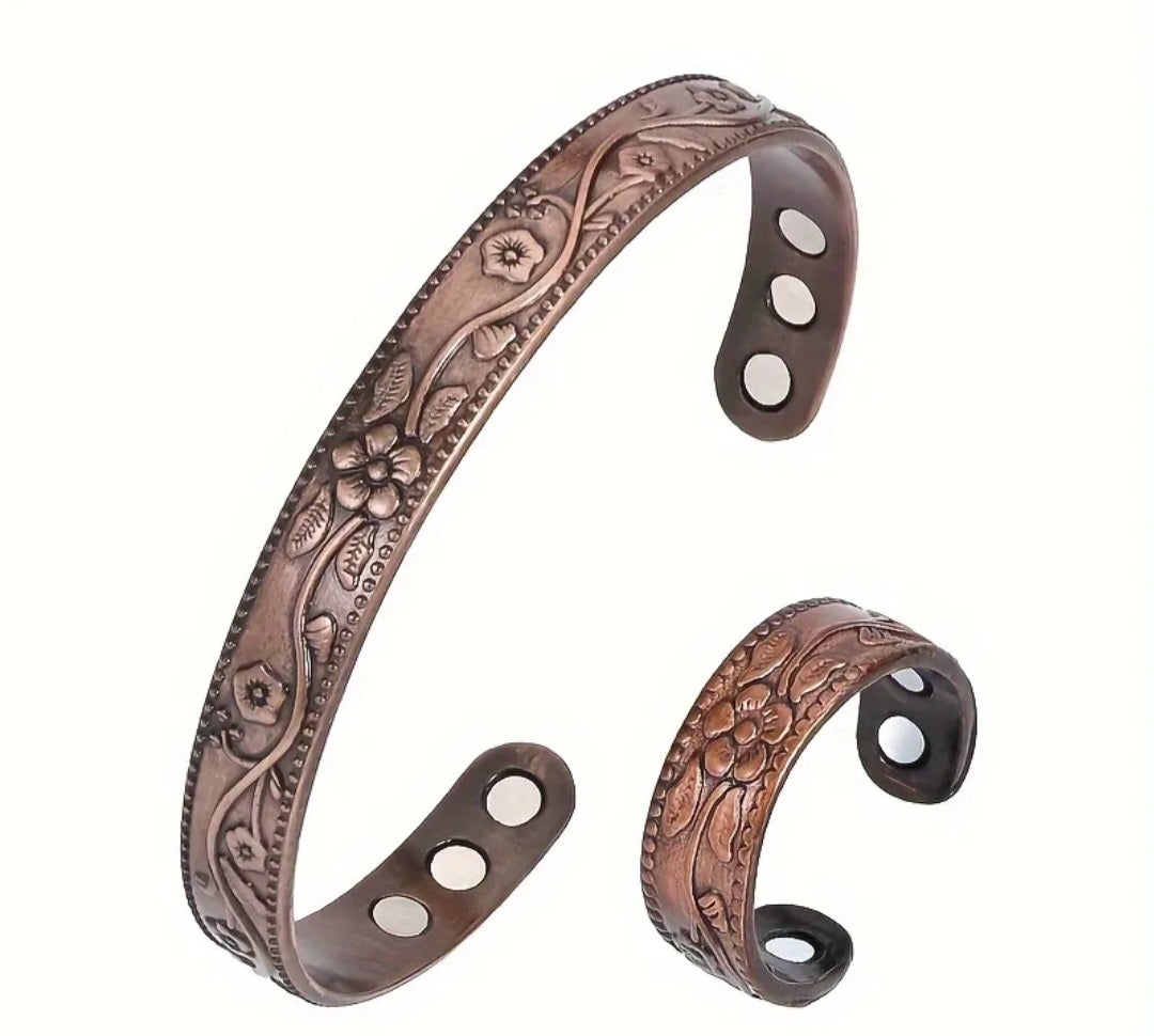 Copper Bracelet and Ring Set